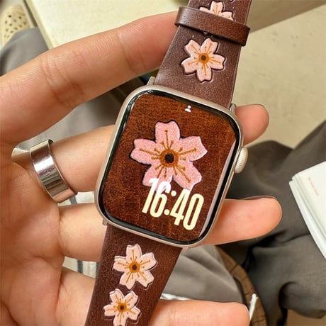 【N775】アップル ウォッチ レザー バンド さくら apple watch バンド 女性 人気