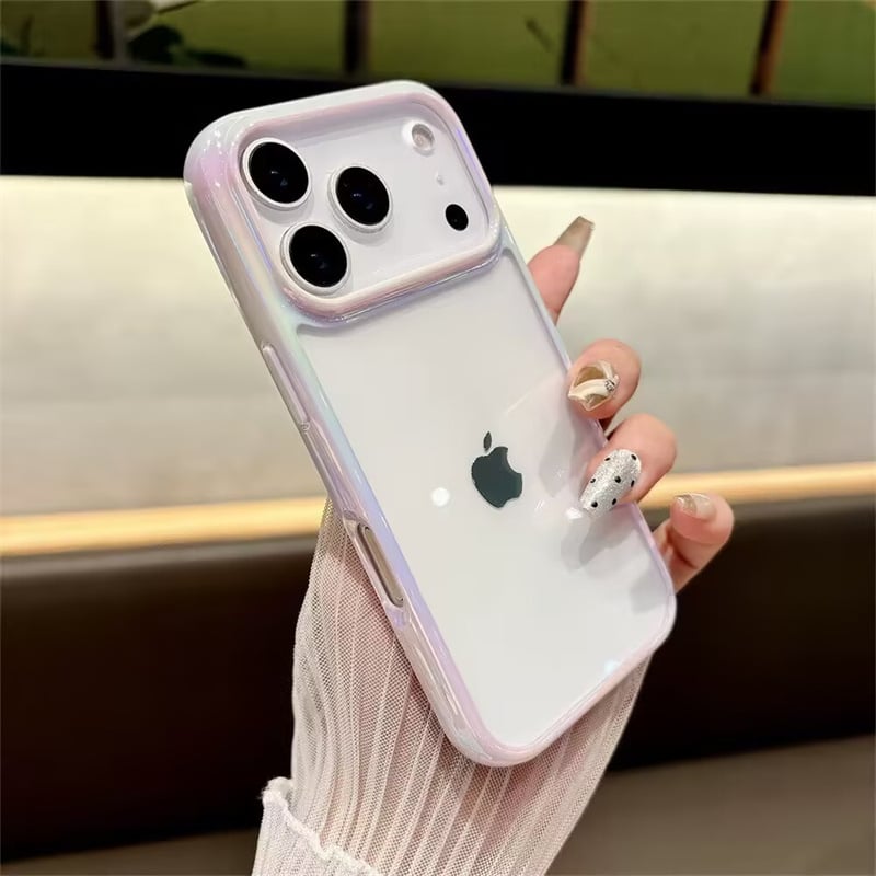 N025】iphone17/16proケース クリア ふちだけ色 iPhone15 iPho