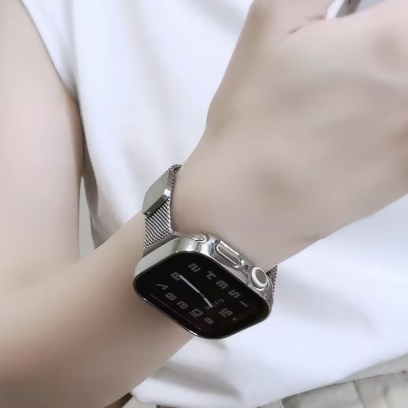 Apple Watch バンド 一体型ハードケース シルバー 44mm Apple Watch  