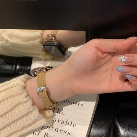 【N135】アップル ウォッチ バンド 革 エレガント apple watch バンド 女性 細め