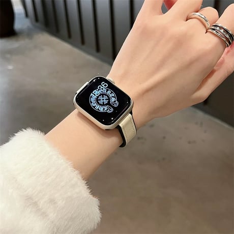 【N653】アップル ウォッチ マグネット バンド apple watch バンド 革+シリコン 細め