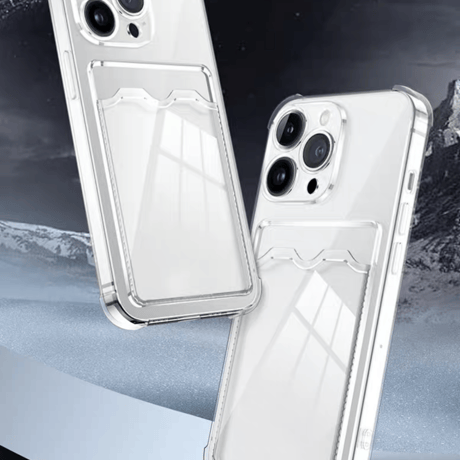 【N348】背面カード収納 iphone ケース クリア メタリック スマホケース 透明 かわいい