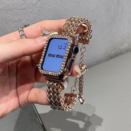 【N241】「バンド+ケース2点Set」apple watch ブレスレット アップル ウォッチ バンド 蒸れ ない