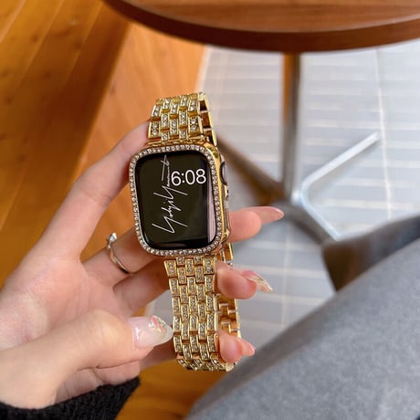【N231】Apple Watch ゴールド バンド 女性 アップルウォッチ7 se バンド かわいい