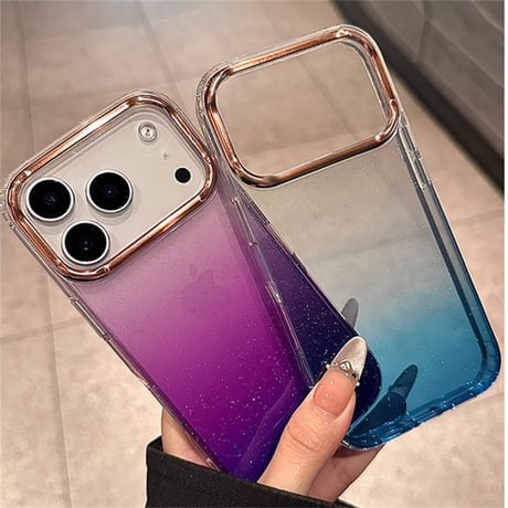 【N321】半透明 iphone17/16ケース グラデーション iphone ケース キラキラ メッキ