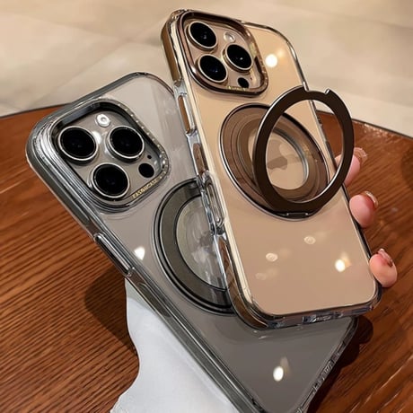 【N527】iphone17/17pro ケース マグセーフ スタンド iphone ケース クリア おしゃれ