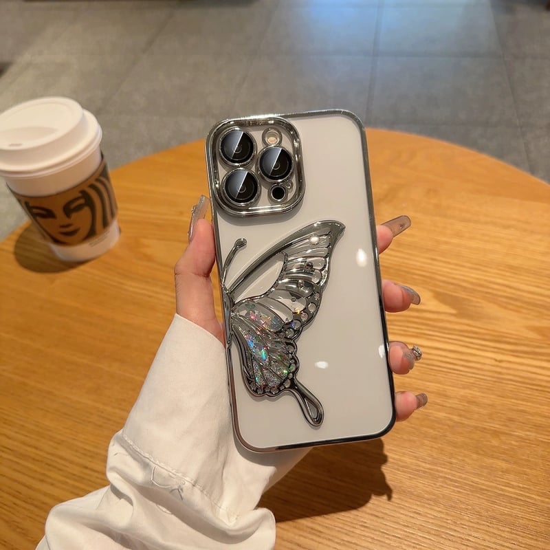 N532】蝶々 iphone17/17proケース グリッター iphone16/16pro