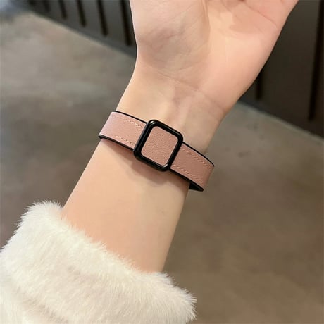 【N653】アップル ウォッチ マグネット バンド apple watch バンド 革+シリコン 細め