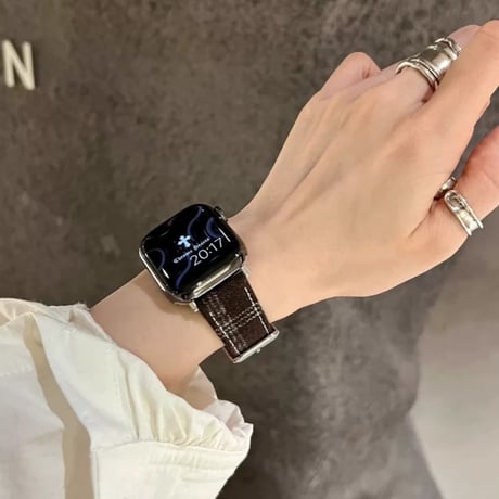 【N650】チェック柄 アップル ウォッチ バンド おしゃれ apple watch バンド 可愛い