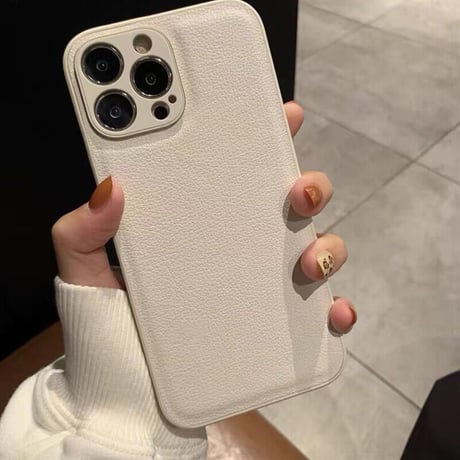 【N140】iPhone16/15/14レザーケース 無地 黒白 高級 iPhone12pro/XSケース シンプル
