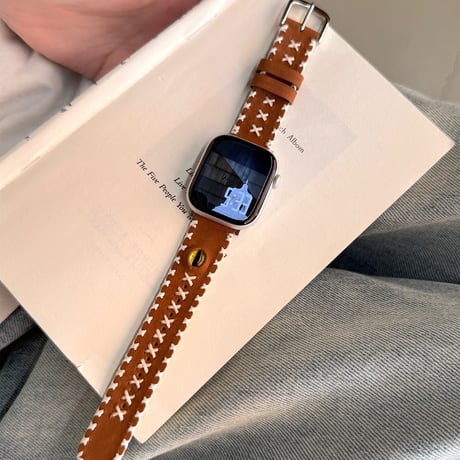 【N730】apple watch バンド おしゃれ 革 かっこいい アップル ウォッチ バンド ステッチ