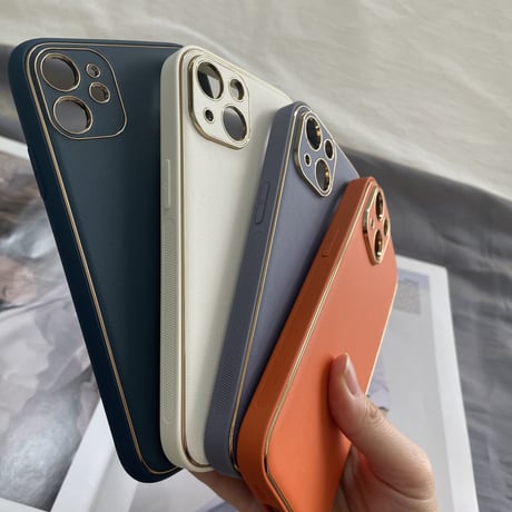 【N118】iPhone16/15/14ケース メタリックライン iPhone13mini/12pro maxケース ハード 高級レザー