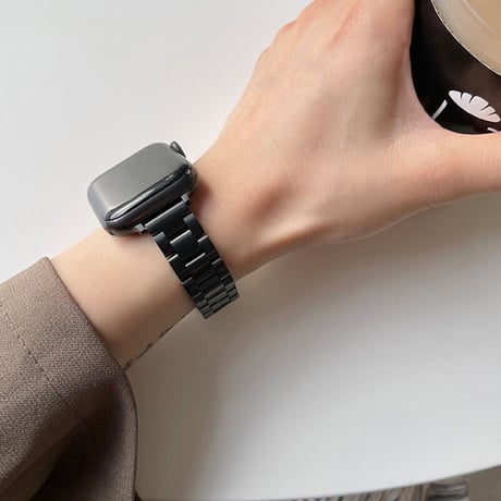 【N050】apple watch ステンレスバンド 高級 黒 シルバー アップルウォッチ バンドとカバーset人気