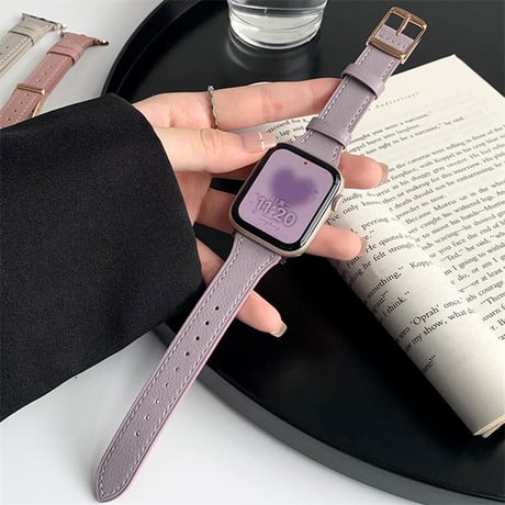 【N322】本革 applewatch バンド くすみカラー 40/42/49mm アップル ウォッチ ウルトラ バンド グレー レザー