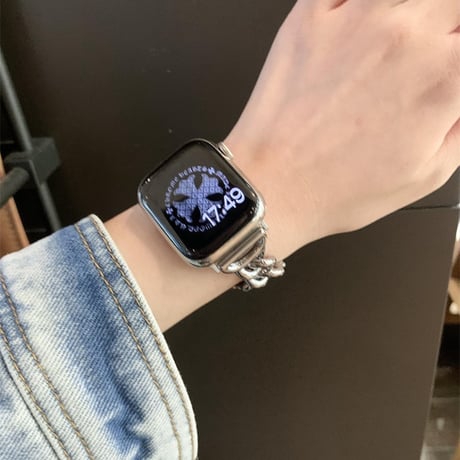 【N584】デニム アップル ウォッチ チェーン バンド apple watch バンド かわいい
