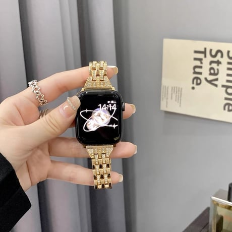 【N018】アップルウォッチ バンド 女性 キラキラ apple watch キラキラフレーム