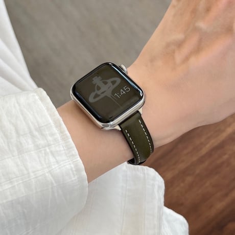 【N641】ボタン式 アップル ウォッチ レザー バンド apple watch バンド 細め