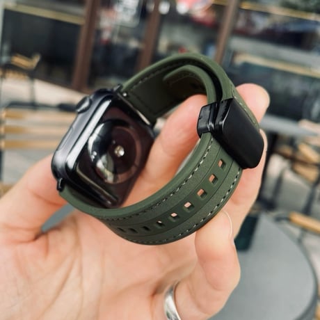 【N539】アップル ウォッチ バンド 磁石/マグネット apple watch バンド レザー+シリコン