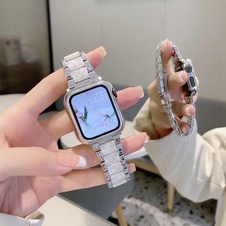 【N466】樹脂 × ステンレスアップルウォッチバンド applewatch バンド かわいい