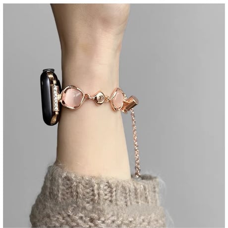 【N726】アップル ウォッチ バンド 人気 女性 apple watch バンド ビーズ チェーン