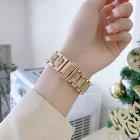 【N466】樹脂 × ステンレスアップルウォッチバンド applewatch バンド かわいい