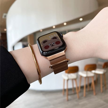 【N341】「apple watchケース付き」apple watch バンド マグネット アップル ウォッチ バンド ベージュ/グレー/白 2点set