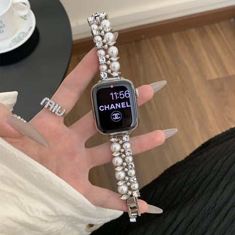 【N727】パール apple watch バンド キラキラ Series10 アップル ウォッチ バンド かわいい