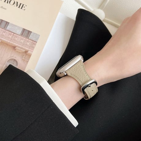 【N369】アップル ウォッチ レザー バンド 白 apple watch バンド 女性 本革 高級感