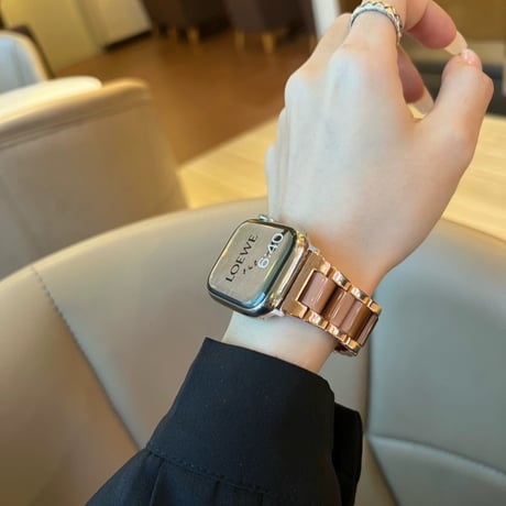 【N331】「apple watchケース付き」ステンレス+樹脂 apple watch バンド かわいい 40mm/42mm アップル ウォッチ バンド 女性 高級 set