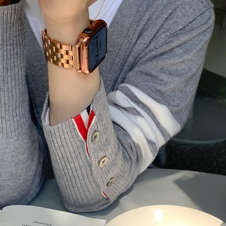 【N289】「バンパーケース付き」apple watch バンド ビジネス メンズ アップル ウォッチ バンド ステンレス set