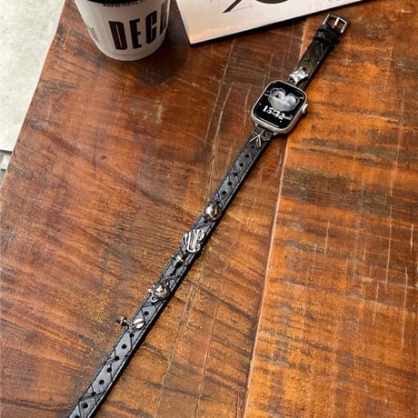 【N575】アップル ウォッチ 二 重 バンド apple watch バンド スタッズ かっこいい