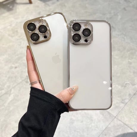 【N136】黄ばみにくいiphone17/16/15pro クリアケース ステッカー 挟む アイフォンケース16pro シンプル レンズフィルム/防塵メッシュあり
