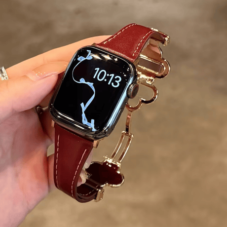 【N728】アップル ウォッチ レザー バンド 四葉のクローバー apple watch Series11/SE3対応 バンド かわいい 女性
