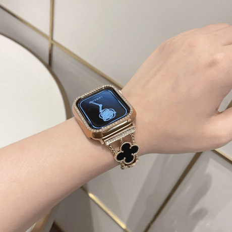 【N702】四葉のクローバー アップル ウォッチ ブレスレット apple watch バンド レディース「apple watchケース付き」