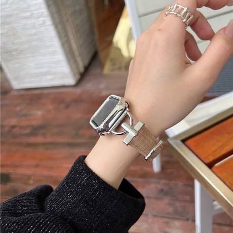 【N266】「apple watchカバー付き」パステルカラー apple watch レザー バンド アップル ウォッチ バンド 女性 set