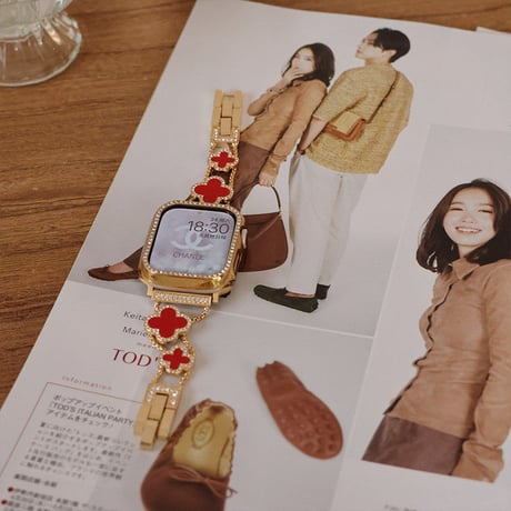 【N453】四葉クローバー アップル ウォッチ バンド 女性 人気 apple watch ブレスレット