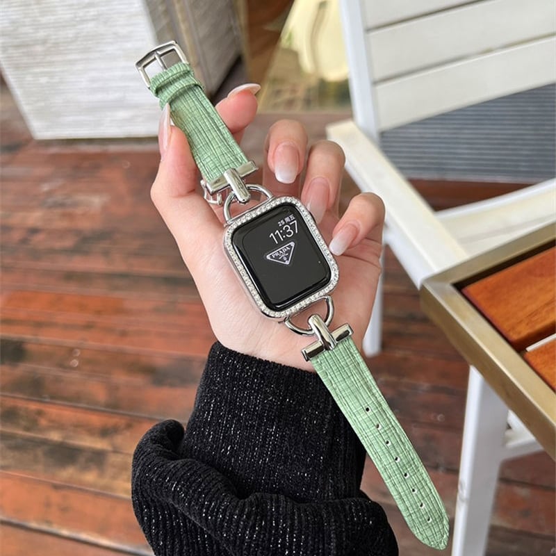 N266】「apple watchカバー付き」パステルカラー apple watch レザー