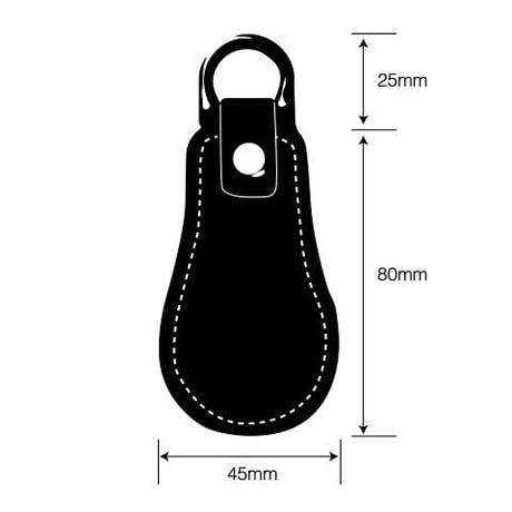 SHOE HORN KEY RING / BLACK- OILED CORDOVAN