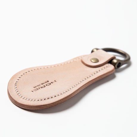 SHOE HORN KEY RING / NATURAL - UNFINISHED CORDOVAN