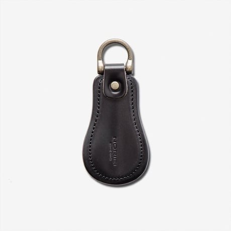 SHOE HORN KEY RING / BLACK- OILED CORDOVAN