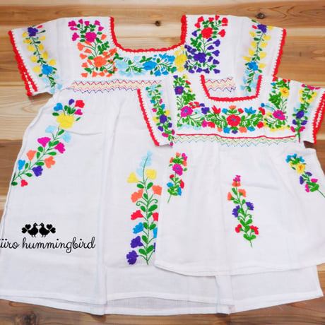 embroidery & crochet short sleeves mama blouse (colorful white)