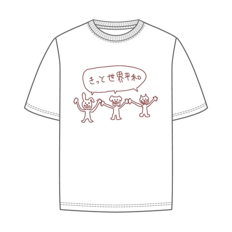 7m!n｜【Hinomiya yu produse】Design tee 「きっと世界平和」