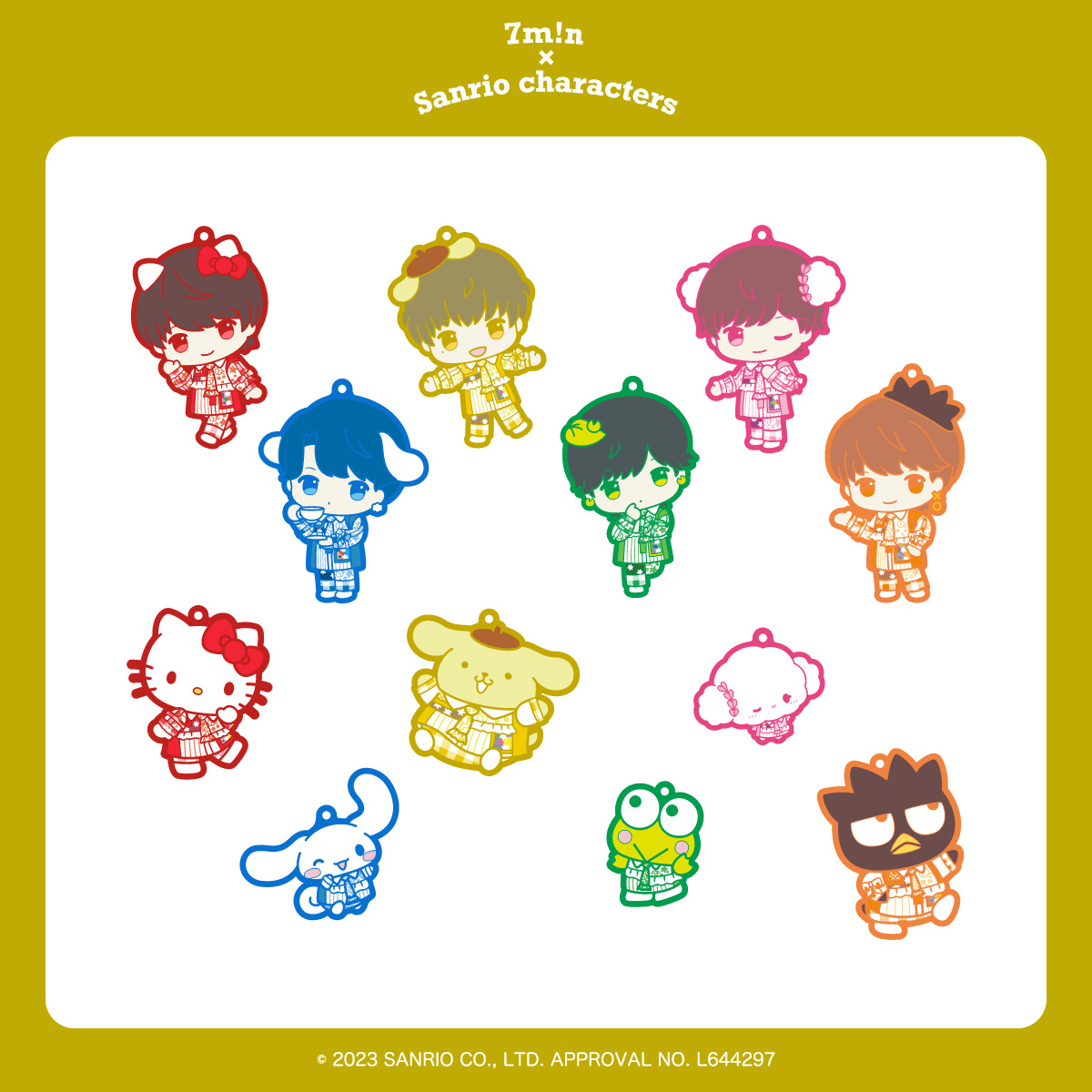 7m!n｜【7m!n×サンリオキャラクターズ】ラバーキーホルダー（ランダム