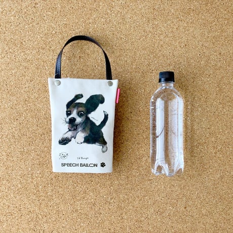 ビーグル「I ♡ PET」ペットボトルホルダー（ペットボトルバック）品番：KMビーグル「Yahoooi」お散歩バッグ【保冷・保温エコバッグ】