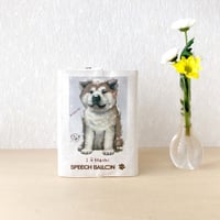 秋田犬「ブックカバー」品番：KMアキタイヌ「会いたい」文庫本カバー・A6ノート・手帳ケース・忠犬ハチ公