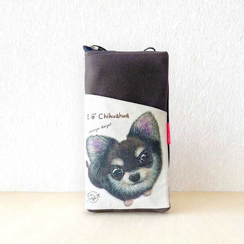 チワワ／黒】ペンケース・ポーチ 仕切りポケット付き🌟ラッピング対応