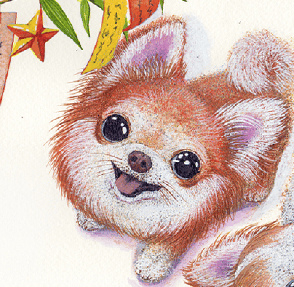 チワワ ロングコートチワワ 犬 犬の絵 絵画 イラスト 原画 手描き 鉛筆画