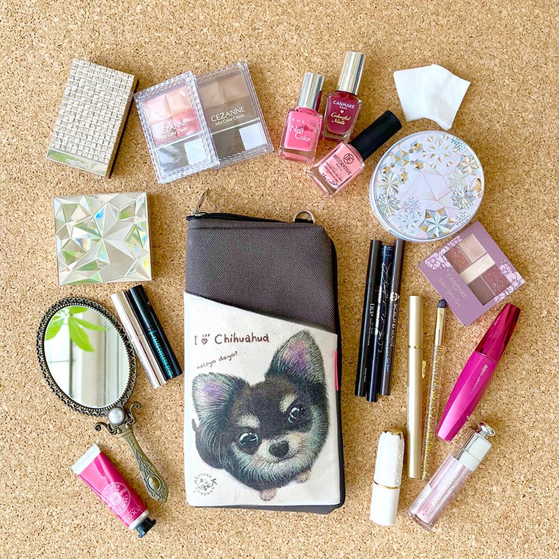 チワワ／黒】ペンケース・ポーチ 仕切りポケット付き🌟ラッピング対応