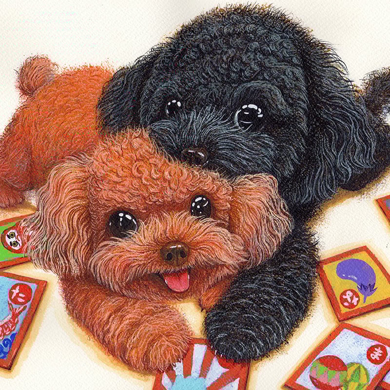 アクリル画 プードル 犬 絵画 動物