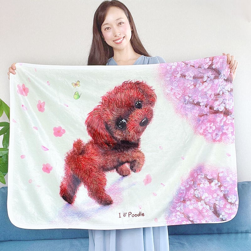 トイプードル】ふわふわブランケット（ひざ掛け）🌟ラッピング対応